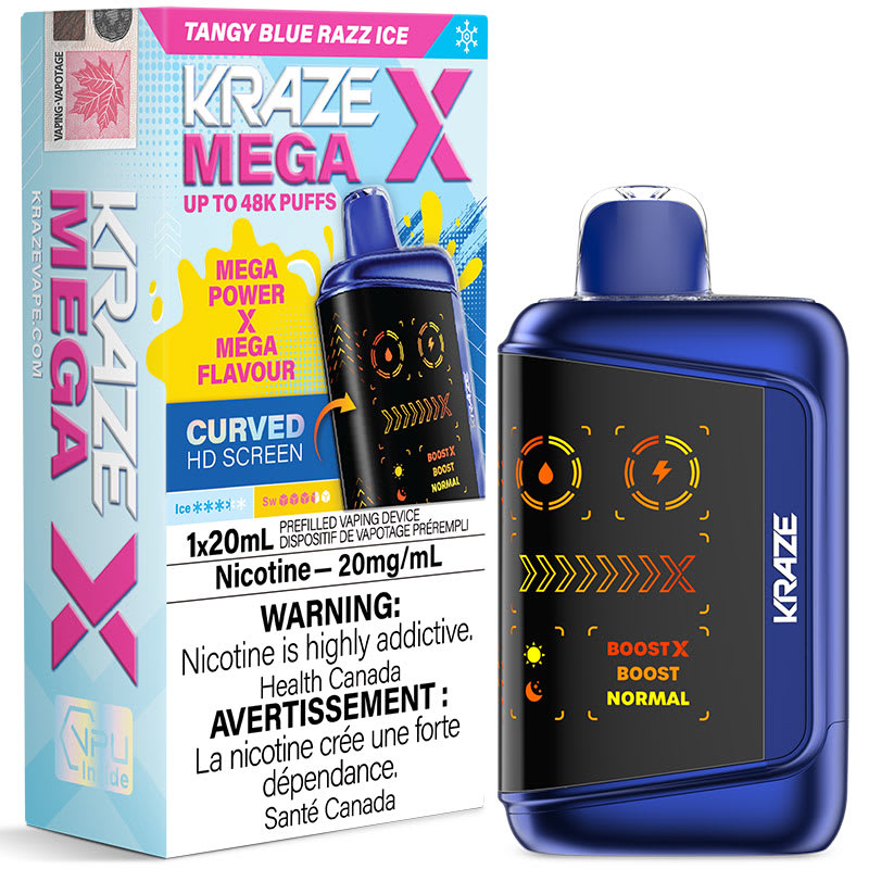 Kraze Mega X Tangy Blue Razz Ice