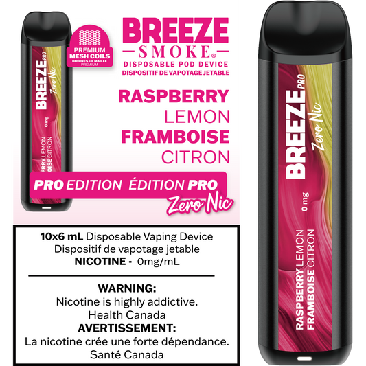 Breeze Pro Zero Nic - Raspberry Lemon