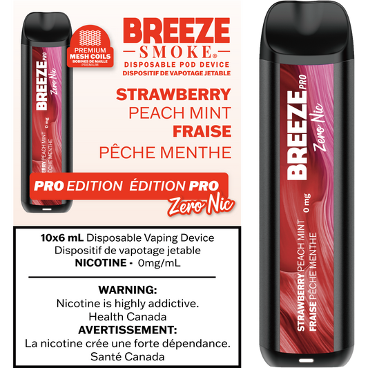 Breeze Pro Zero Nic - Strawberry Peach Mint