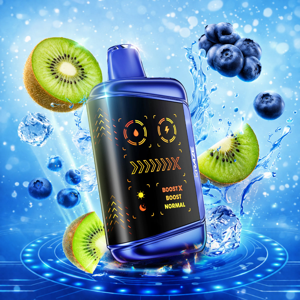 Kraze Mega X Blueberry Kiwi Ice