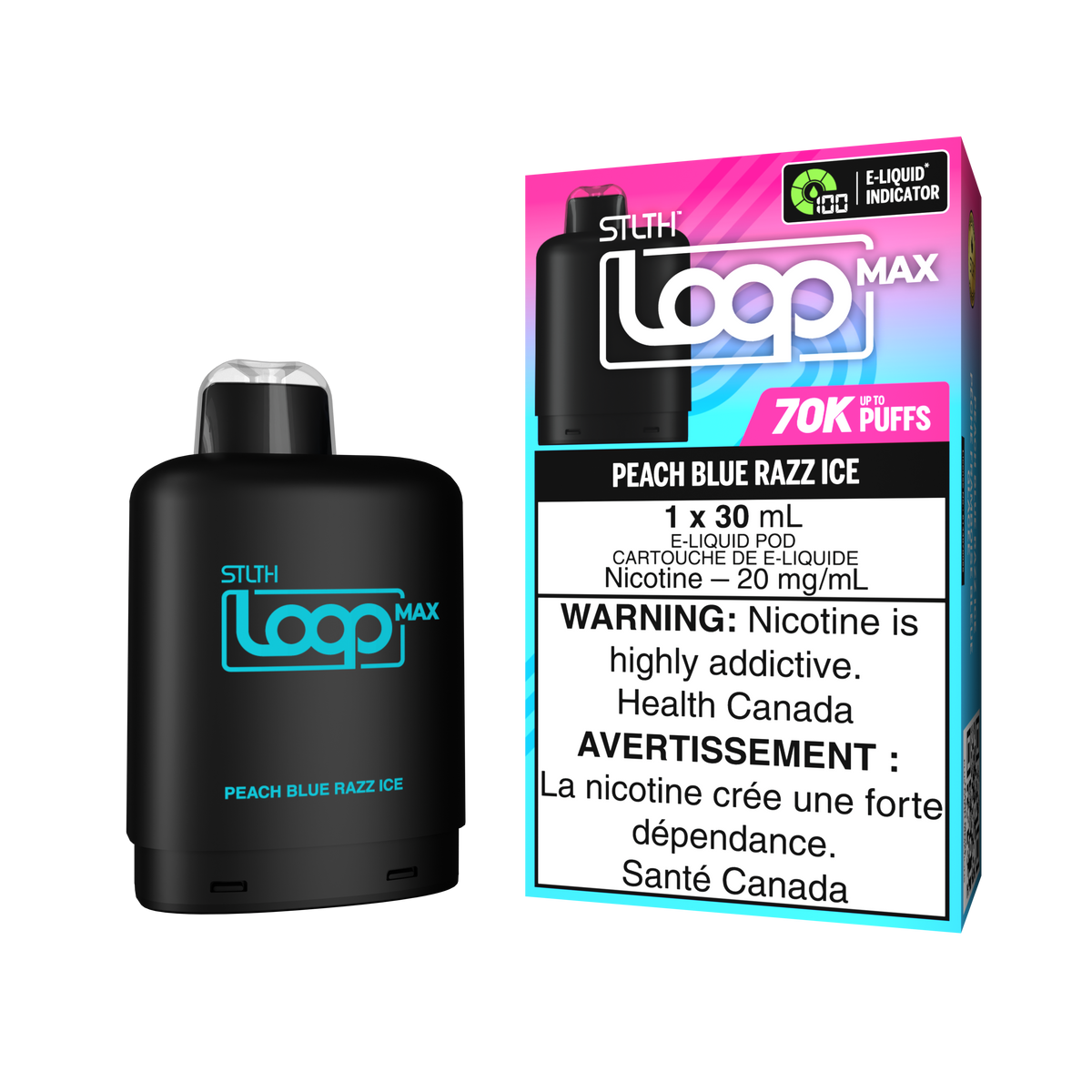 Stlth Loop Max Peach Blue razz ice