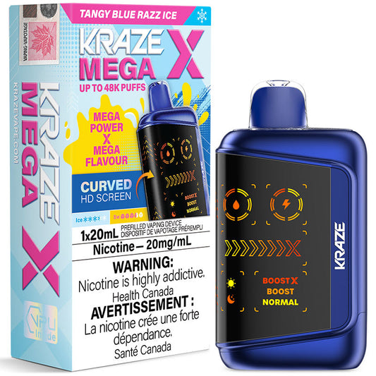 Kraze Mega X Tangy Blue Razz Ice