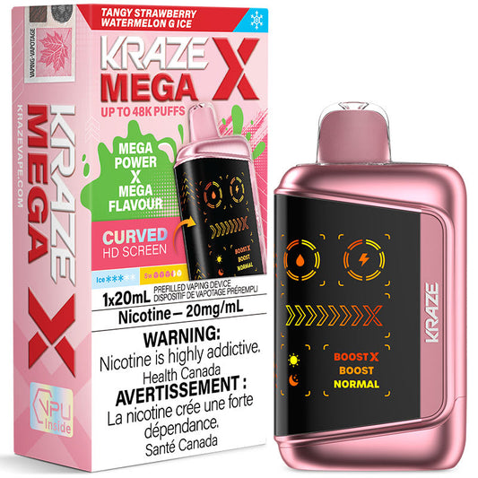 Kraze Mega X Tangy Strawberry Watermelon Ice