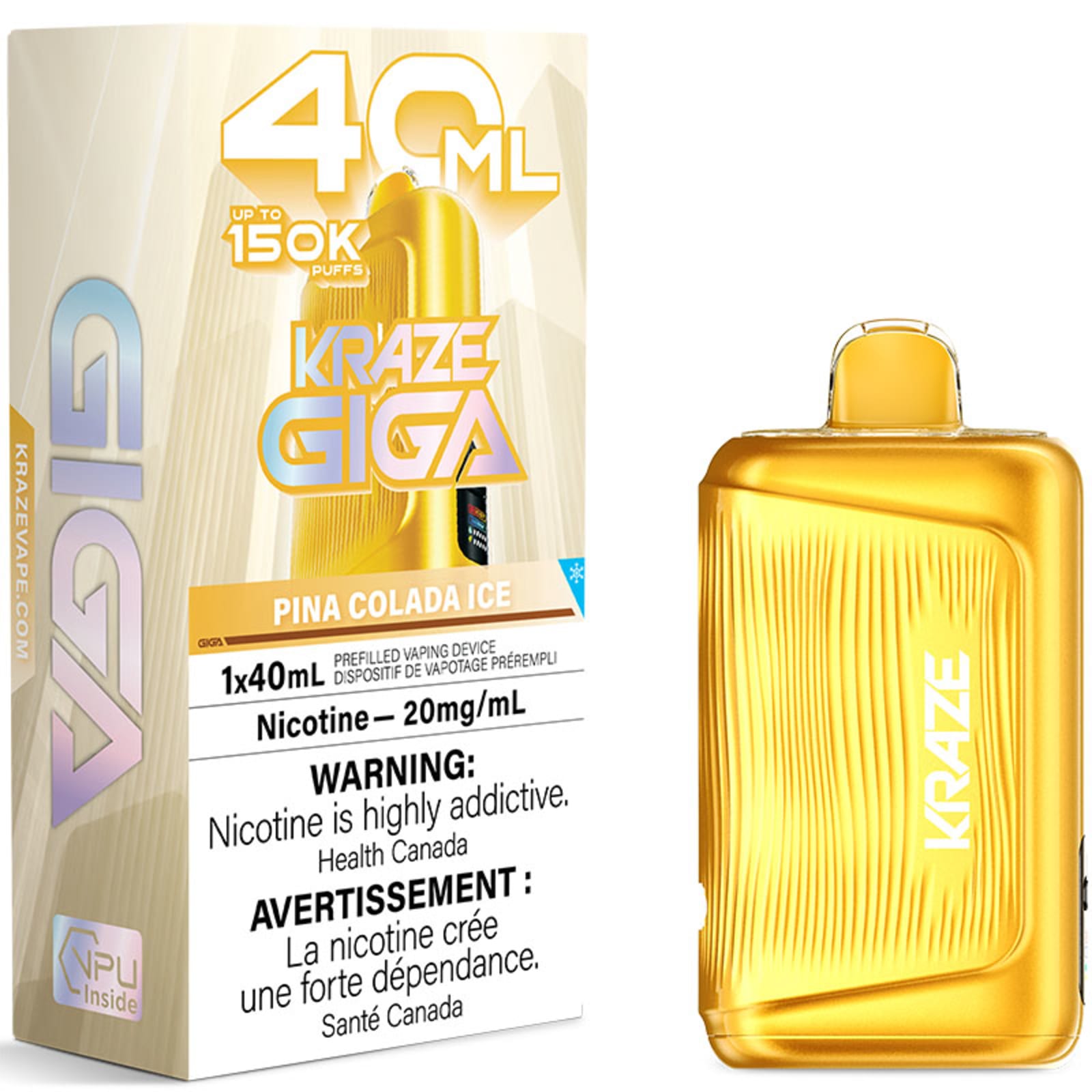Kraze Giga Pina Colada Ice disposable vape